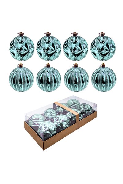 OEM Ornamente pentru bradul de Crăciun, Albastru metalic, 8 cm, Set de 8