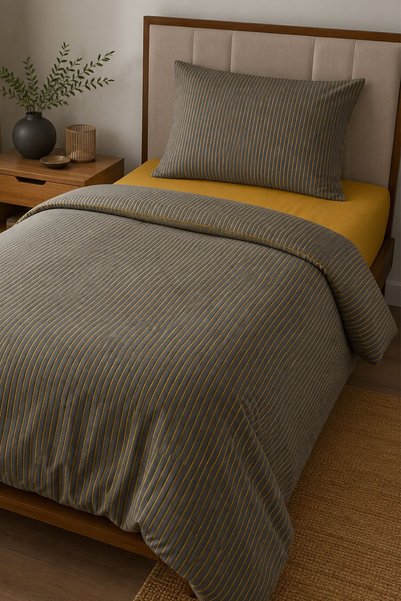 Nazik Home Set de lenjerie de pat cu 3 piese, pentru o persoană, 100% bumbac,...