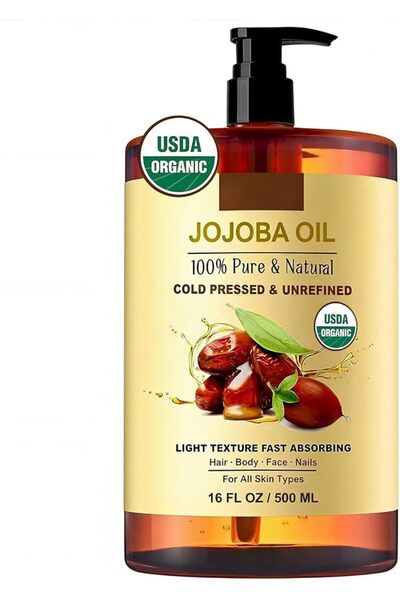 NIGWEDETE Organic Jojoba Oil (500 ml), USDA Certified, 100% Pure Natural Larg...