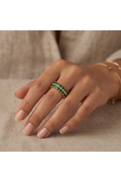 unbranded 5170D Χειροποίητο Επιχρυσωμένο Δαχτυλίδι Catherine Bijoux με Διπλή ...