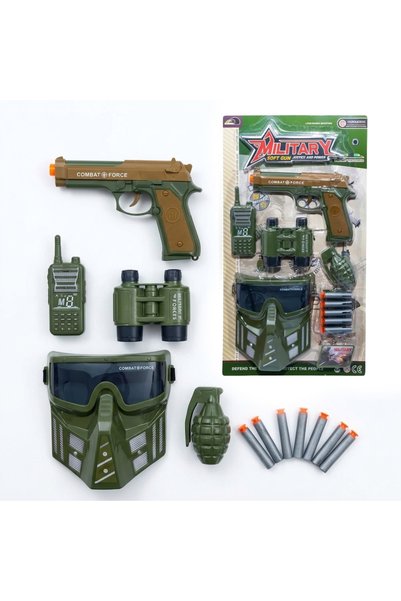 OEM Set de joacă militar pentru copii cu pistol cu săgeți cu ventuză și mască...