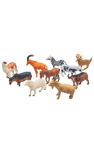 OEM Figurine Animale de Fermă și Sălbatice, Set Mixt, 10 Bucăți