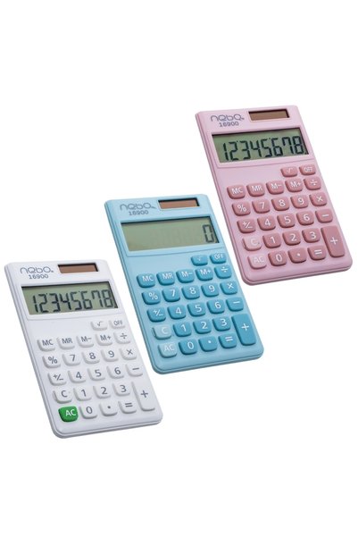 NEBO Pocket Calculator, 8 Digit, Battery and Solar Powered