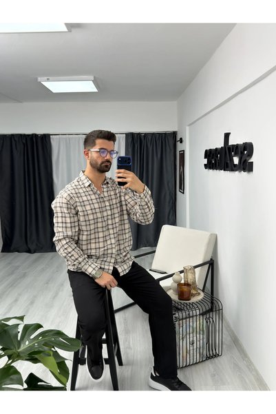 SEZBASE Men's Plaid Cotton Shirt