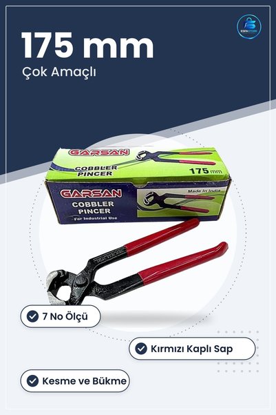 TARER Kerpeten 7 No 175 mm Kesme Bükme Sıkıştırma Hırdavat Manuel El Aleti Tamir Bakım Çok Amaçlı
