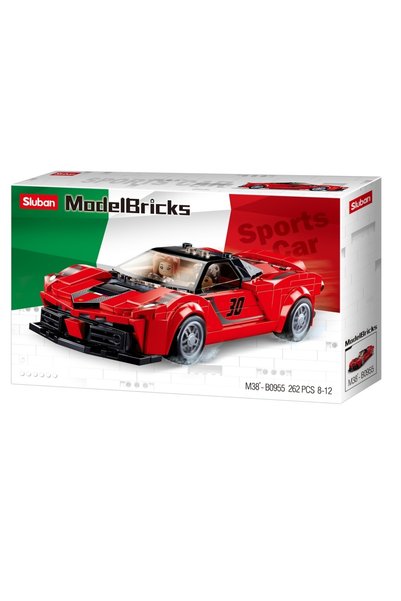 Sluban Set de construcție cu cărămizi model, 262 piese, mașină sport italiană...