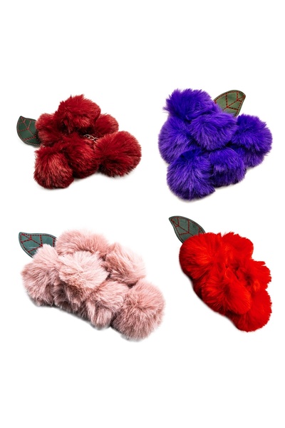 OEM Breloc cu pompon de pluș în formă de strugure, set de 12