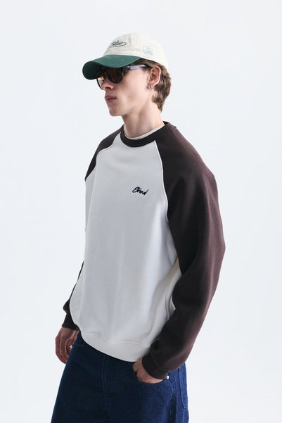 VAMOSCLO Oversized Color Block Sweatshirt