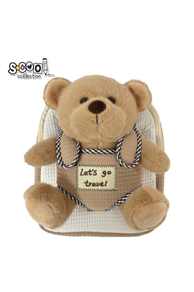 S COOL Rucsac de grădiniță S-COOL cu animale pentru copii, cu pluș detașabil,...