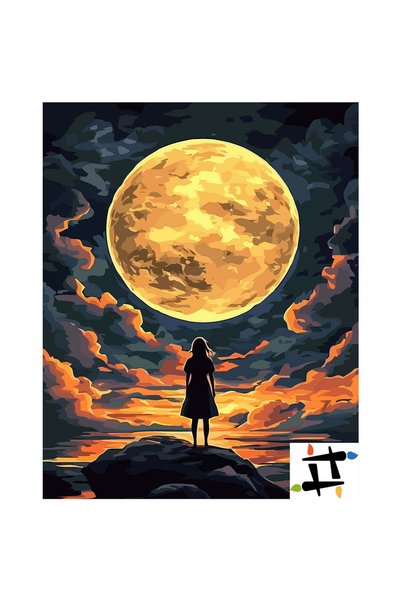 Painting-numbers Set pictura pe numere De Vorba Cu Luna 6424, panza pe rama l...