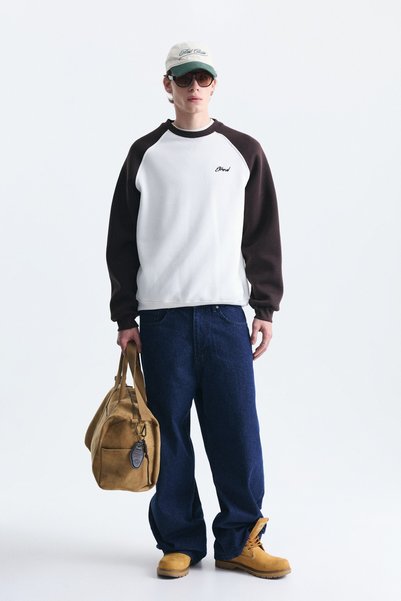 VAMOSCLO Oversized Color Block Sweatshirt