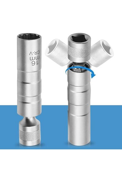 Aputue Spark Plug Socket, 2 PCS 14mm & 16mm Universal Joint Socket Set, 3/8-I...