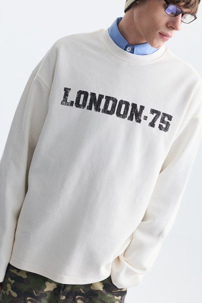 VAMOSCLO Textured London-Printed Sweatshirt