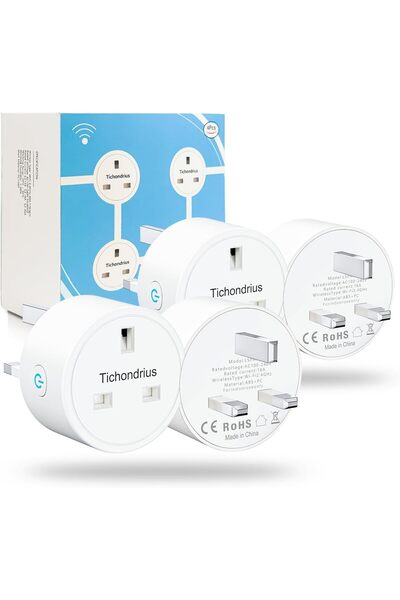 Tichondrius Smart WiFi Plug, 4 Pack 16A Smart Outlet Plug Socket Compatible w...