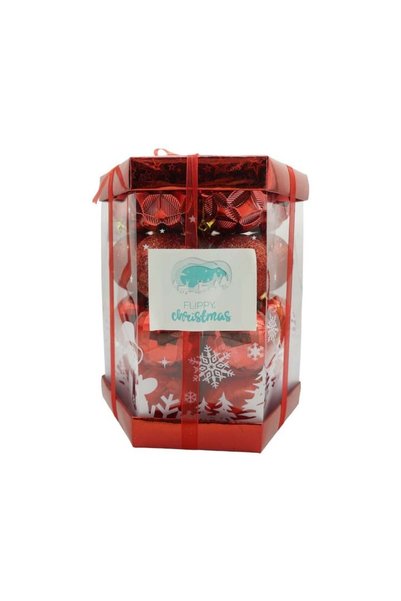 OEM Set 28 Ornamente pentru Brad, Rosii Si Aurii, Diverse Modele, 6 CM