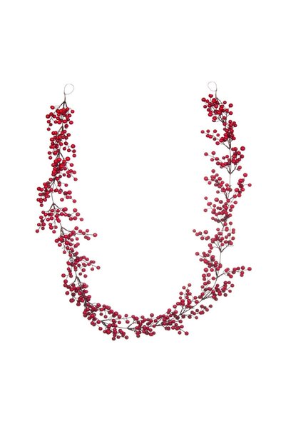OEM Ghirlandă de Crăciun bobițe decorative Rosii 1.85 m x 8 cm, pentru decora...