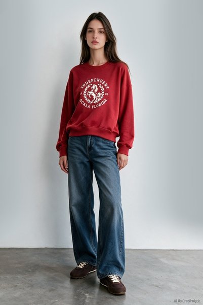 Quzu Women's Sweatshirt SWT02839 Red