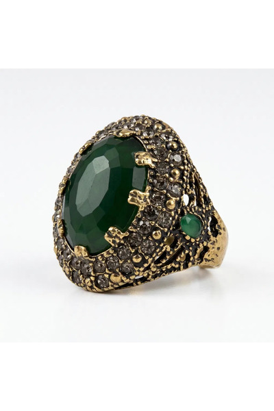 Dorvina Bronze Women's Ring, Authentic Copper Jewelry, Zircon-Inlaid, Oval-Cu...