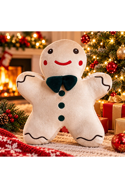 Fillikutum 30 cm New Year's Gingerbread Man Plush Toy with Bow Tie—Decorative...