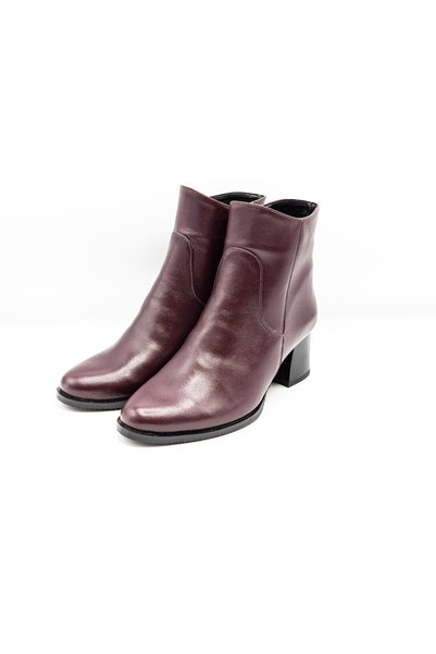 Adrada Botine de damă din piele naturală, bordo |   Mărimea EU 35