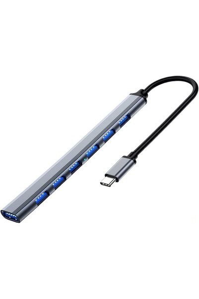 HANEL Type-C USB 3.0 7 Portlu Hub Otg Çoğaltıcı Pc Telefon Bilgisayar Uyumlu Veri Aktarımı Mouse Klavye Ba