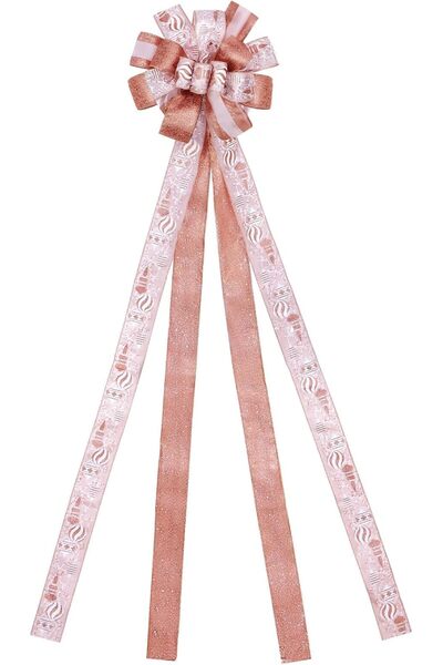 GENERAL Christmas Tree Topper Bow, 51x13 Inches Large Champagne Pink Wreath Bows