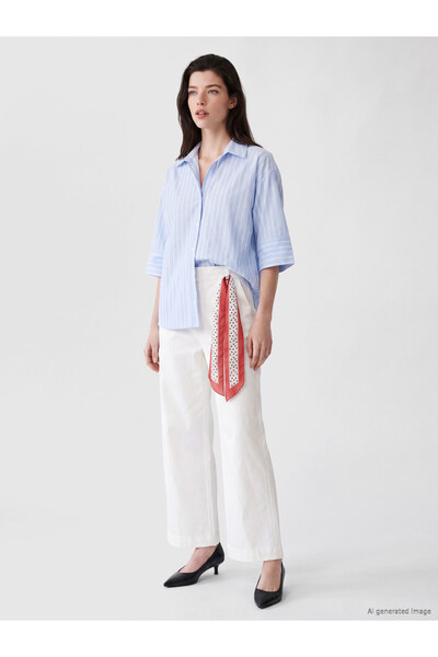 LC Waikiki I Beli Wide Leg Women's Trousers with Scarf from Freezen Store