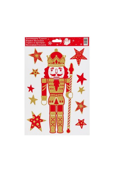 OEM Autocolante Decorative de Crăciun Spargatorul de Nuci Stele Rosii glitter...