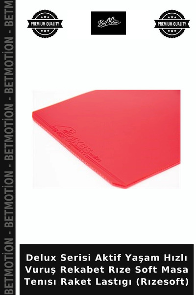 Betmotion Delux Serisi Aktif Yaşam Hızlı Vuruş Rekabet Rıze Soft Masa Tenısı Raket Lastıgı (Rızesoft)