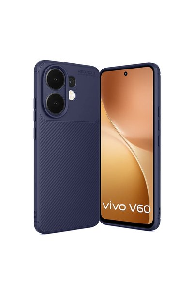 OEM غطاء كربون فائق النعومة لهاتف فيفو V60 5G - أزرق داكن