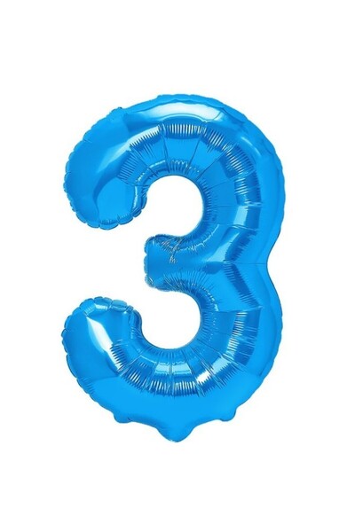 OEM Balon din folie metalizată în formă de cifră 3, pentru aniversări 100 cm,...