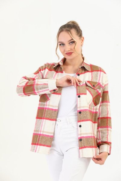 Polologin Butik Γυναικείο φανελένιο πουκάμισο σε στυλ ξυλοκόπου με καρό σχέδι...