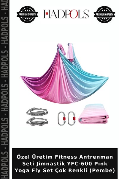 HadPols Özel Üretim Fitness Antrenman Seti Jimnastik YFC-600 Pınk Yoga Fly Set Çok Renkli (Pembe)
