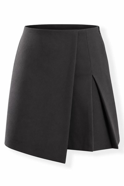 5in1Canpolat Bitter Coffee-Colored Double-Breasted Skort 17956