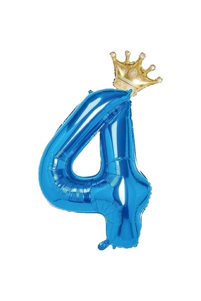 OEM Balon din folie metalizată în formă de cifră 4 și Coroana, pentru anivers...