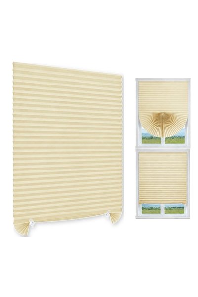 LUXER Jaluzea Plisata 90x180 cm, Crem, Autoadeziva, Fara Gaurire, Se Taie La ...