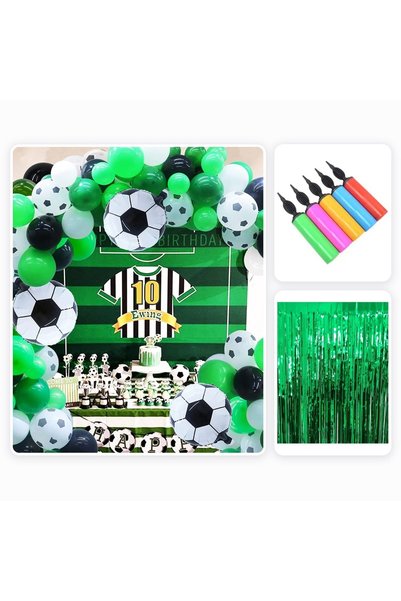Baloane Vesele Set de arcadă de baloane cu tematică fotbal, 106 piese, cu per...