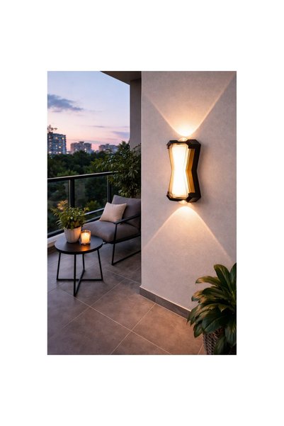 OEM Aplica LED AX216 de Exterior si Interior, 2 Surse x 10W, Metalic, Negru, ...
