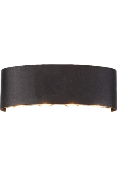 OEM Aplică de perete 8 W pentru interior și exterior, aluminiu negru, reziste...