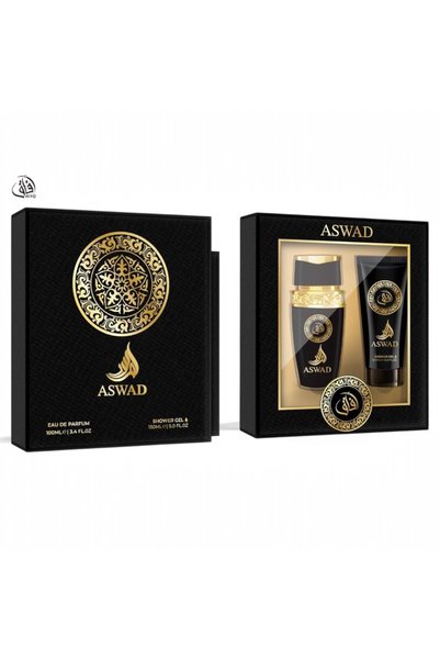 Afaq ASWAD Gift Set – 100ml Eau de Parfum + 150ml Gel de duș |   Parfum orien...