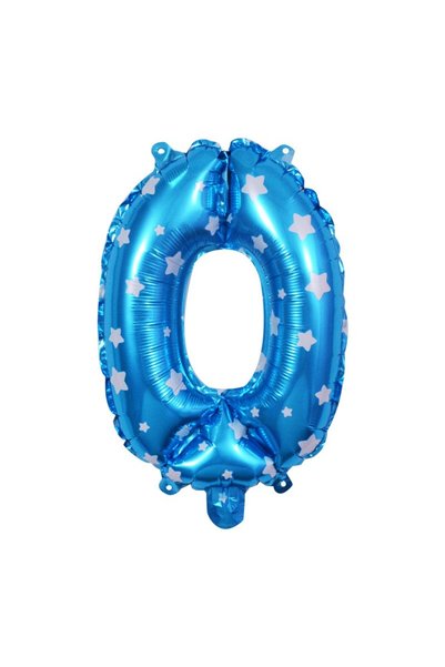 OEM Balon din folie metalizată în formă de cifră 0, model Stele, pentru anive...