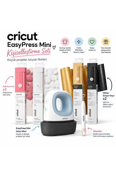 Cricut 2096842 EasyPress Mini Yaratıcı Tasarım Başlangıç Seti
