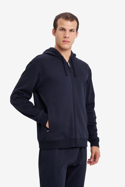 Lescon Men's zippered hooded sweatshirt 26s-1263-26n