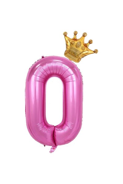 OEM Balon din folie metalizată în formă de cifră 0 și Coroana, pentru anivers...