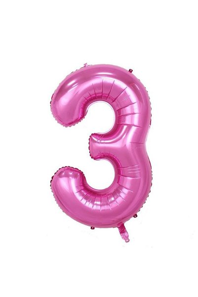 OEM Balon din folie, Cifra 3, 81 cm, Pentru Aer sau Heliu, mov, decor pentru ...