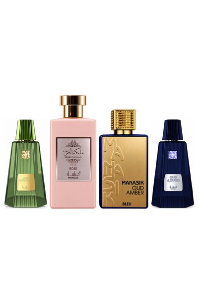 MANASIK Set 4 Manasik, Lush Pistachio + Malikat al Arab Rose + Oud Amber Bleu...