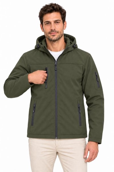 trendmood Geacă impermeabilă pentru bărbați, din material softshell, căptușit...
