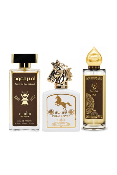 MANASIK Set 3 parfumuri Manasik, Ameer al Oud Original + Faras Abiyad + Orien...