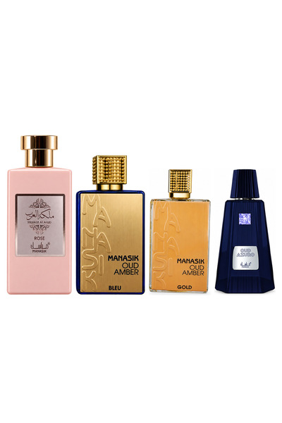 MANASIK Set 4 Manasik, Malikat al Arab Rose + Oud Amber Bleu + Oud Amber Gold...