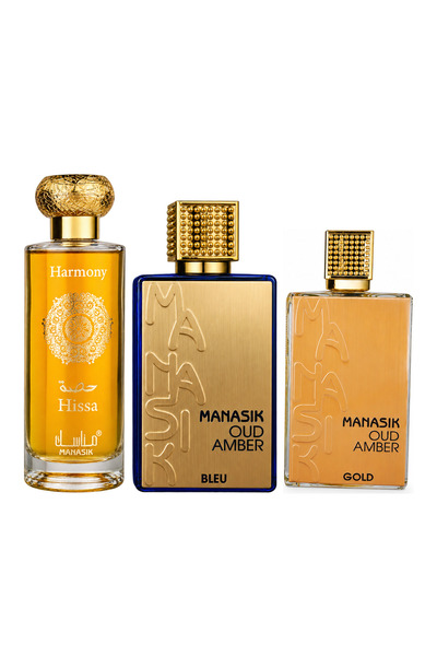 MANASIK Set 3 parfumuri Manasik, Hissa Harmony + Oud Amber Bleu + Oud Amber G...